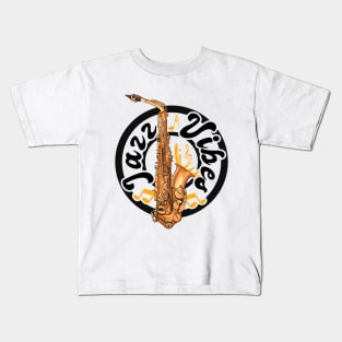 Jazz Music Lover Jazz Sax Player Marching Bands Saxophone Kids T-Shirt